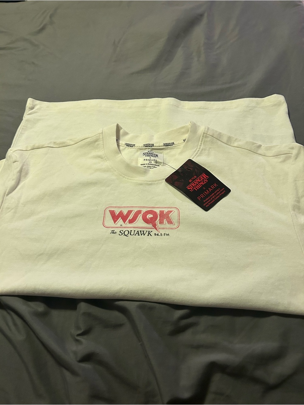 Primark White WSQK The Squawk Graphic Crewneck T-Shirt